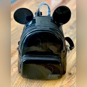 Disney Loungefly Mickey Mouse Blackout Backpack NWT